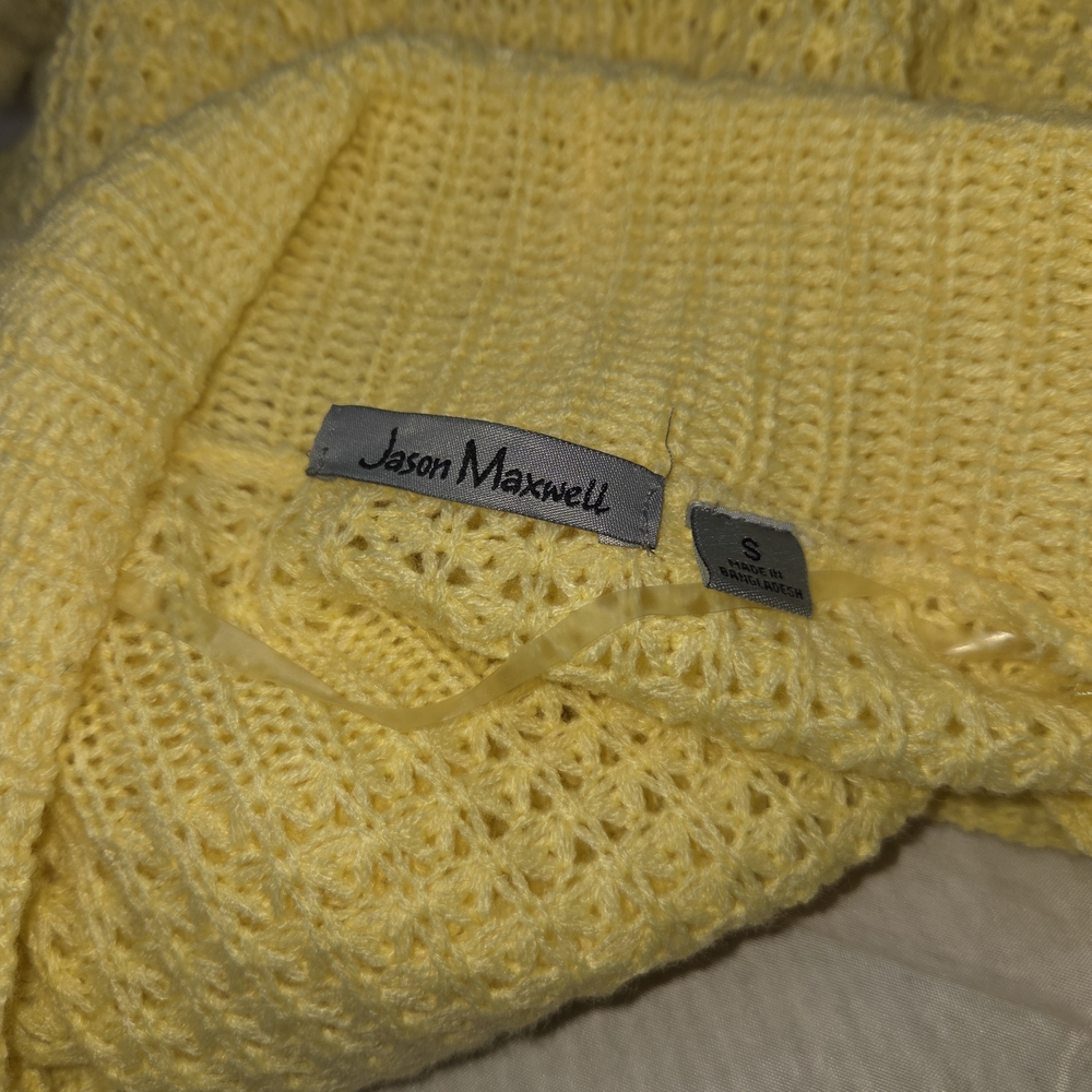 Jason Maxwell Soft Yellow Cardigan Size S. OOCP - Picture 10 of 12